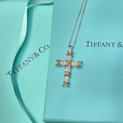 Jean Schlumberger by Tiffany Ten Stone Cross Pendant with Diamonds