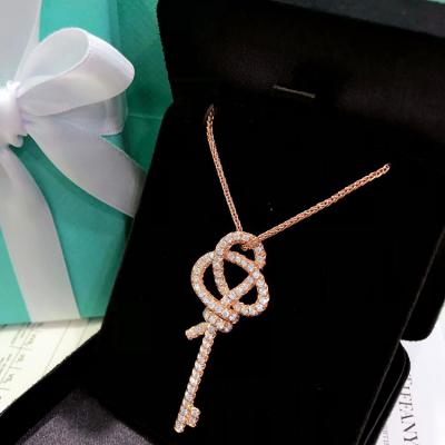 Tiffany Knot Large Key Pendant in Rose Gold with Diamonds72984153